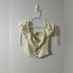 Princess Polly || Women’s Floral Cropped Button Up Blouse Size 2